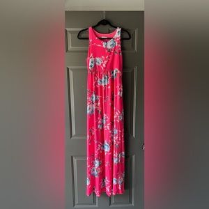 Pink Lily Pink Floral Maxi Dress M/L